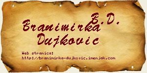 Branimirka Dujković vizit kartica
